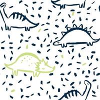 Dinosaur seamless pattern on white vector