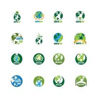 plantilla de vector de logotipo de ecología del día de la tierra