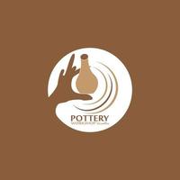 Pottery workshop studio logo vector template