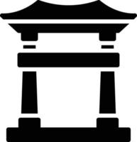 Ilustración de vector de puerta torii en un fondo. Símbolos de calidad premium. Iconos vectoriales para concepto y diseño gráfico.