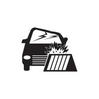 ilustración de plantilla de vector de icono de accidente de coche