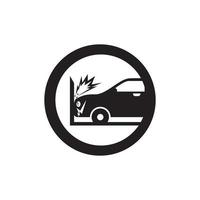 ilustración de plantilla de vector de icono de accidente de coche