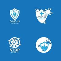 Covid-19 protection logo vector illustration