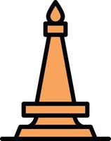 ilustración de vector de torre monas en un fondo. símbolos de calidad premium. iconos vectoriales para concepto y diseño gráfico.