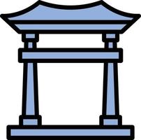 Ilustración de vector de puerta torii en un fondo. Símbolos de calidad premium. Iconos vectoriales para concepto y diseño gráfico.