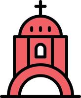 ilustración de vector de iglesia en un fondo. símbolos de calidad premium. iconos vectoriales para concepto y diseño gráfico.