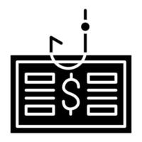 Currency Phishing Glyph Icon vector