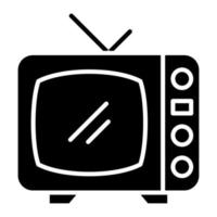 icono de glifo de televisión vector