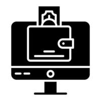 Digital Wallet Glyph Icon vector