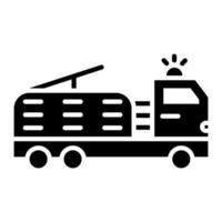 Ladder Truck Glyph Icon vector