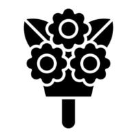 Flower Bouquet Glyph Icon vector