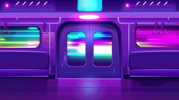 Bucle de animación de la furgoneta del metro del metro de neón de 4k