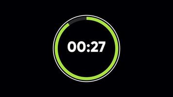 countdown timer 30 seconds, sport style,  alpha channel video