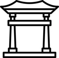 Ilustración de vector de puerta torii en un fondo. Símbolos de calidad premium. Iconos vectoriales para concepto y diseño gráfico.