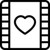 Ilustración de vector de película de amor en un fondo. Símbolos de calidad premium. Iconos vectoriales para concepto y diseño gráfico.