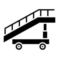 Aircraft Stairs Glyph Icon vector
