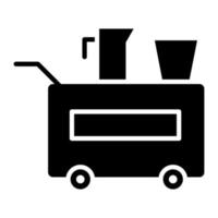 Airplane Food Trolley Glyph Icon vector