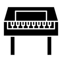 icono de glifo de piano de madera vector