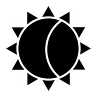 icono de glifo de eclipse solar vector