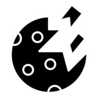Planet Destoryed Glyph Icon vector