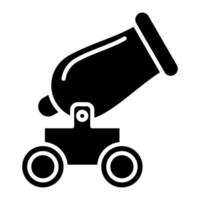 Pirate Cannon Glyph Icon vector