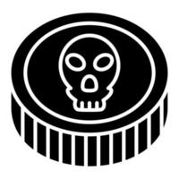 icono de glifo de moneda pirata vector