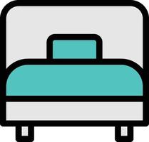 ilustración de vector de cama en un fondo. símbolos de calidad premium. iconos vectoriales para concepto y diseño gráfico.