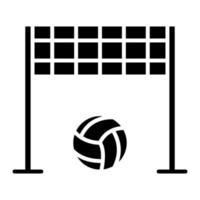 icono de glifo de red de voleibol vector