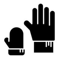 Space Gloves Glyph Icon vector