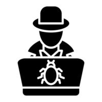 Hacker Glyph Icon vector