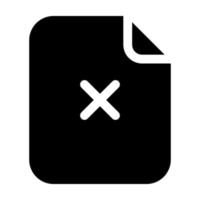 Delete Paper Glyph Icon vector