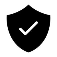Shield Done Glyph Icon vector