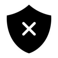 Shield Fail Glyph Icon vector