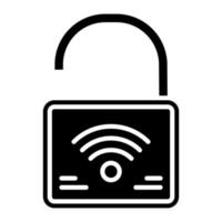 Smart Lock Glyph Icon vector