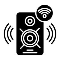 Smart Speaker Glyph Icon vector