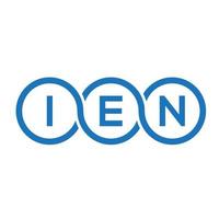 diseño de logotipo de letra ien sobre fondo blanco. concepto de logotipo de letra de iniciales creativas ien. diseño de letras ien. vector