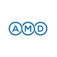 diseño de logotipo de letra amd sobre fondo blanco. concepto de logotipo de letra de iniciales creativas amd. diseño de letras amd. vector
