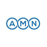 diseño de logotipo de letra amn sobre fondo blanco. concepto de logotipo de letra de iniciales creativas amn. diseño de letras amn. vector
