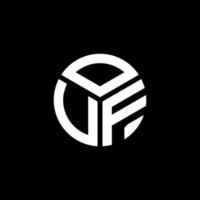 OUF letter logo design on black background. OUF creative initials letter logo concept. OUF letter design. vector