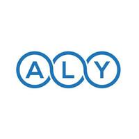 diseño del logotipo de la letra aly sobre fondo blanco. concepto de logotipo de letra de iniciales creativas aly. diseño de letras aly. vector