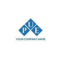 PUE letter logo design on white background. PUE creative initials letter logo concept. PUE letter design. vector