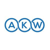 diseño de logotipo de letra akw sobre fondo blanco. concepto de logotipo de letra de iniciales creativas akw. diseño de letras akw. vector