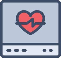 ilustración de vector de pulso de corazón en un fondo. símbolos de calidad premium. iconos vectoriales para concepto y diseño gráfico.