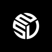 diseño de logotipo de letra nsu sobre fondo negro. nsu concepto de logotipo de letra de iniciales creativas. diseño de carta nsu. vector