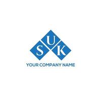 SUK letter logo design on white background. SUK creative initials letter logo concept. SUK letter design. vector