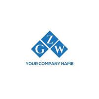 GZW letter logo design on white background. GZW creative initials letter logo concept. GZW letter design. vector