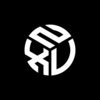 NXU letter logo design on black background. NXU creative initials letter logo concept. NXU letter design. vector