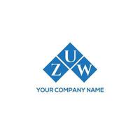 . ZUW creative initials letter logo concept. ZUW letter design.ZUW letter logo design on white background. ZUW creative initials letter logo concept. ZUW letter design. vector