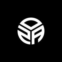 diseño del logotipo de la letra oza sobre fondo negro. concepto de logotipo de letra inicial creativa oza. diseño de letras oza. vector