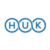 diseño de logotipo de letra huk sobre fondo blanco. concepto creativo del logotipo de la letra de las iniciales de huk. diseño de letras huk. vector